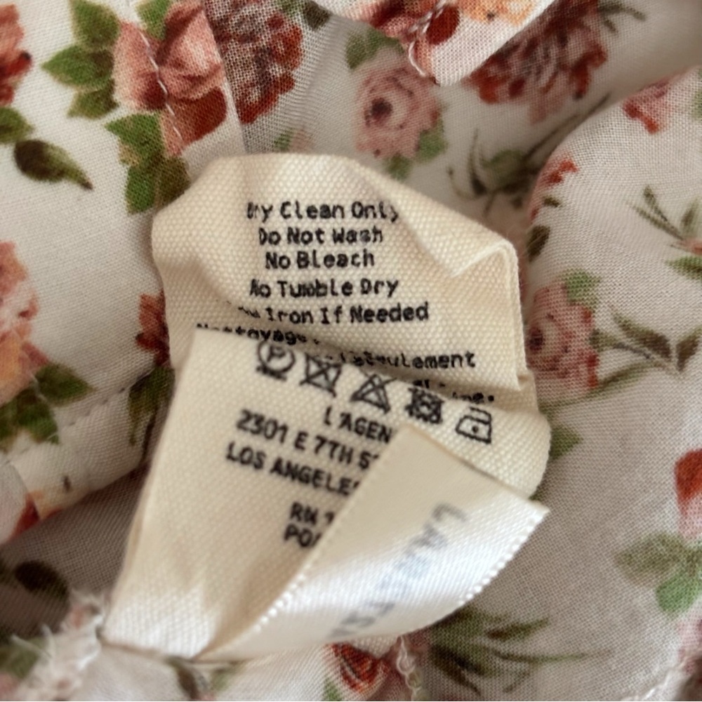 L'AGENCE Pink Spring Floral Button Front Top Small Cottagecore - Picture 9 of 9